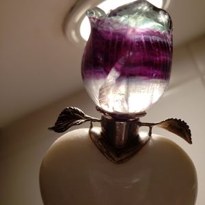 Natural gemstone perfume decanter.